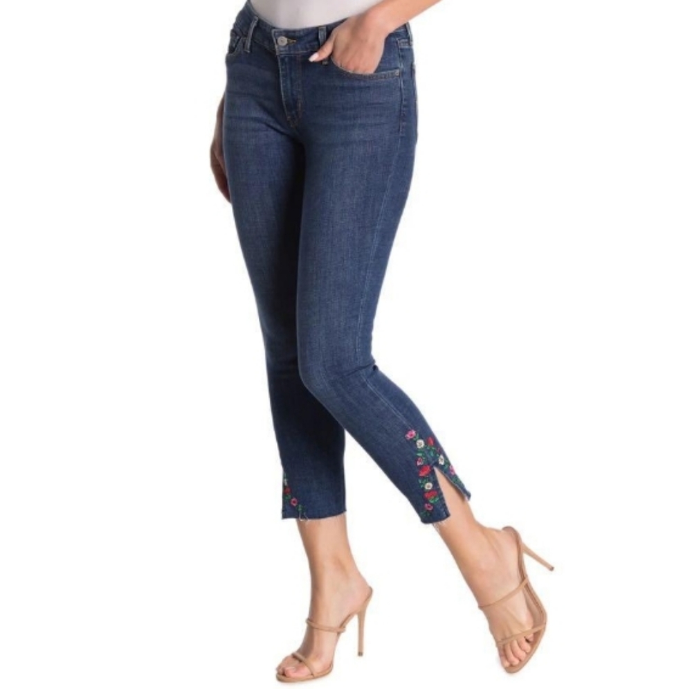 🌸LEVI'S 711 Ankle Skinny Floral Embroidered Jean Size 26
